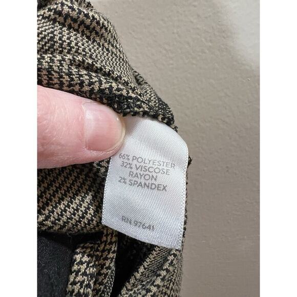 J. Jill Women's Check Pants Size M Tie Waist Beige Office Preppy Grandpacore - Picture 5 of 7